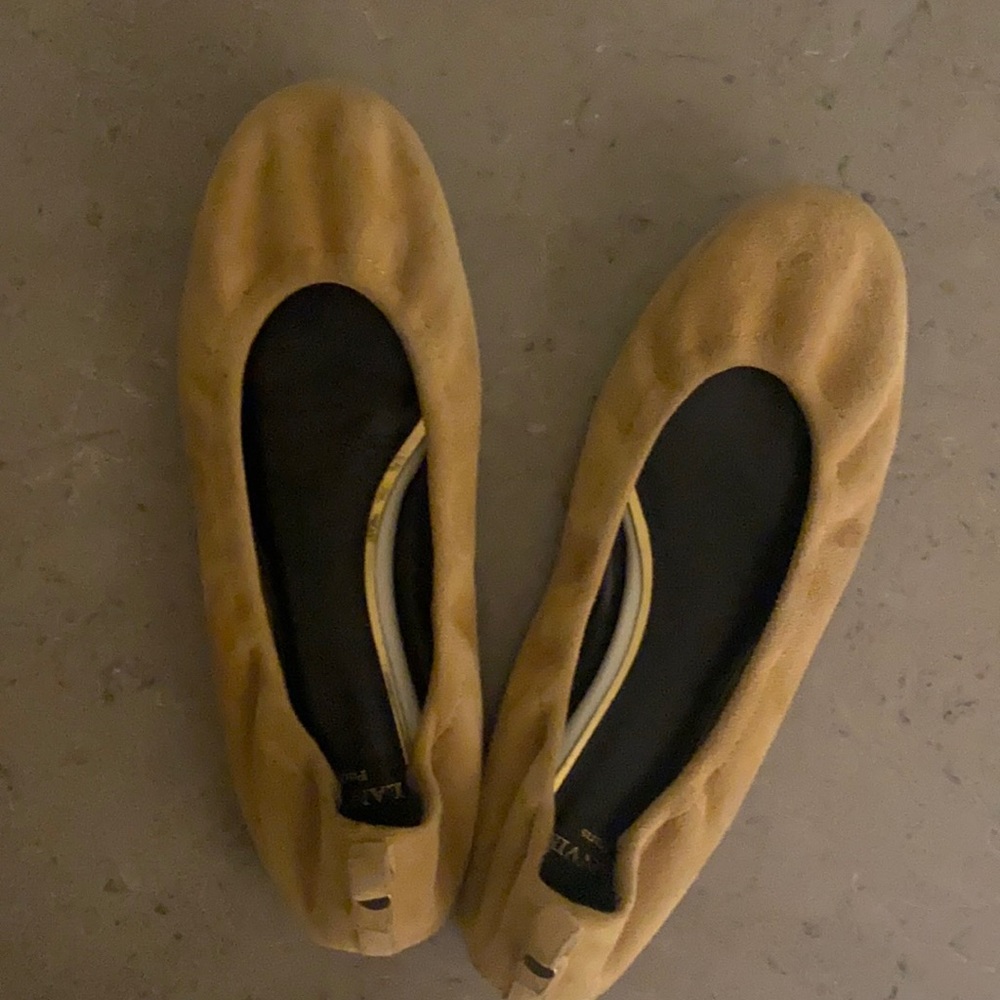 Lanvin gold/tan flats